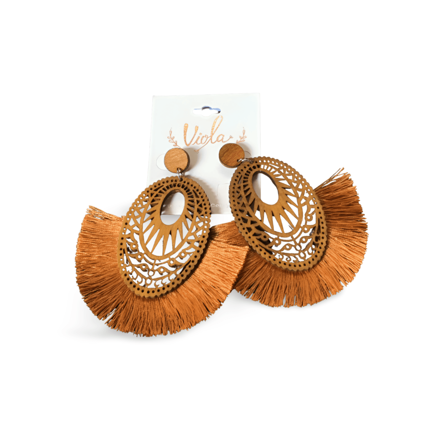 Wooden Light Brown Earrings - Moonlight Boutique