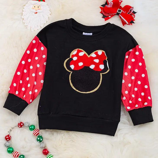 Polka Dot Character Sweatshirt - Moonlight Boutique