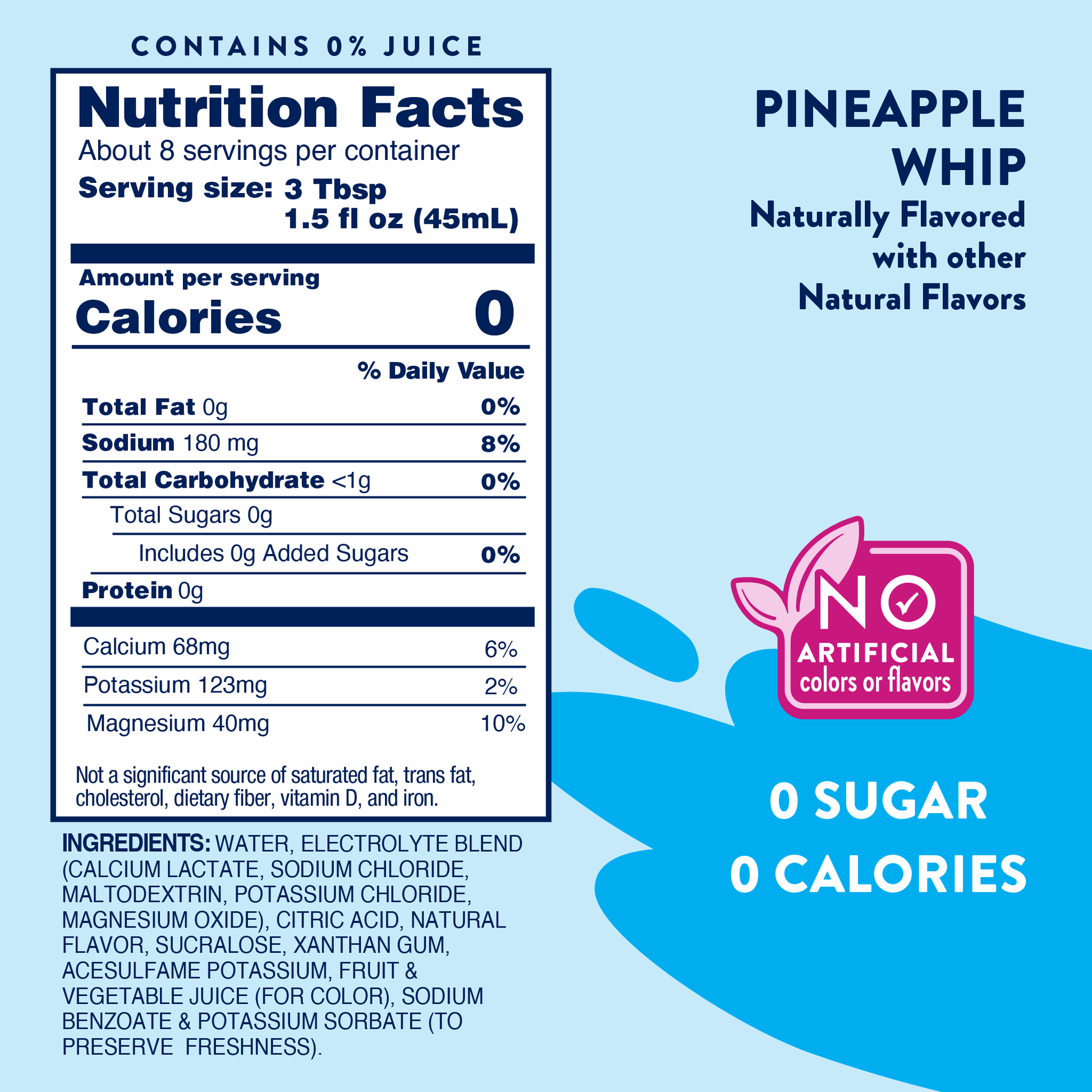 Sugar Free Pineapple Whip Hydration with Electrolytes 375ml