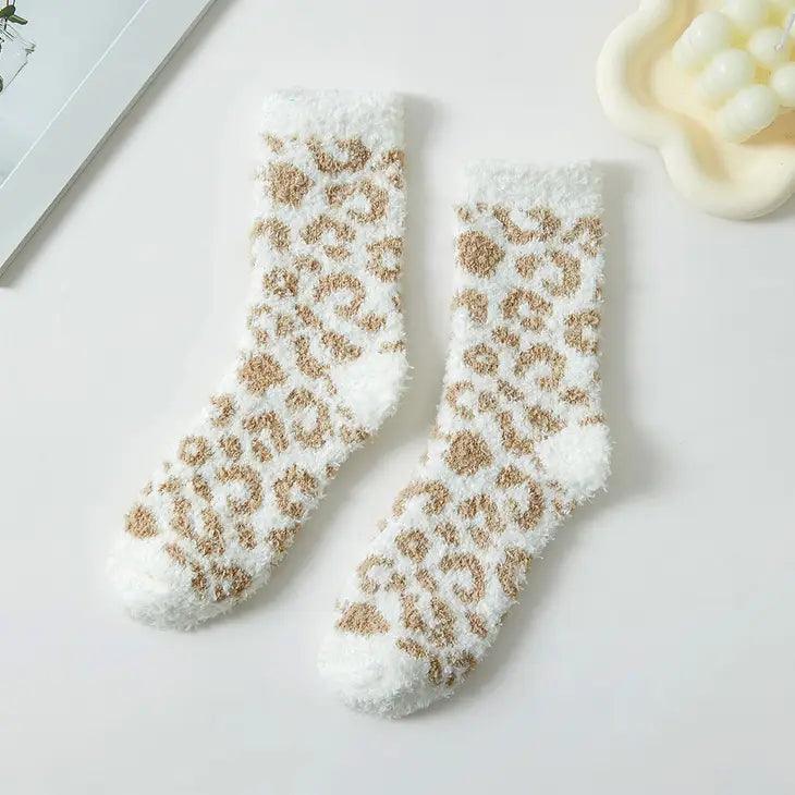 Leopard Patterned Winter Socks - Moonlight Boutique