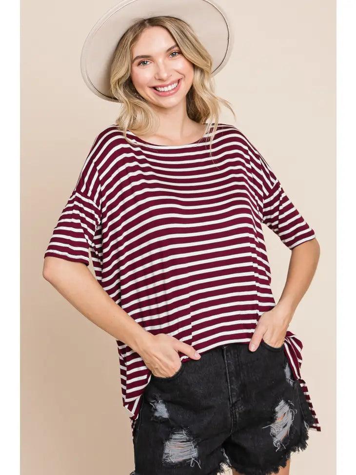 Nautical Striped Tunic Top - Moonlight Boutique