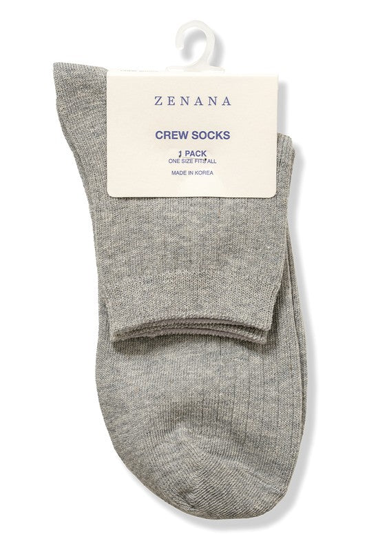 Zenana Cotton Crew Socks