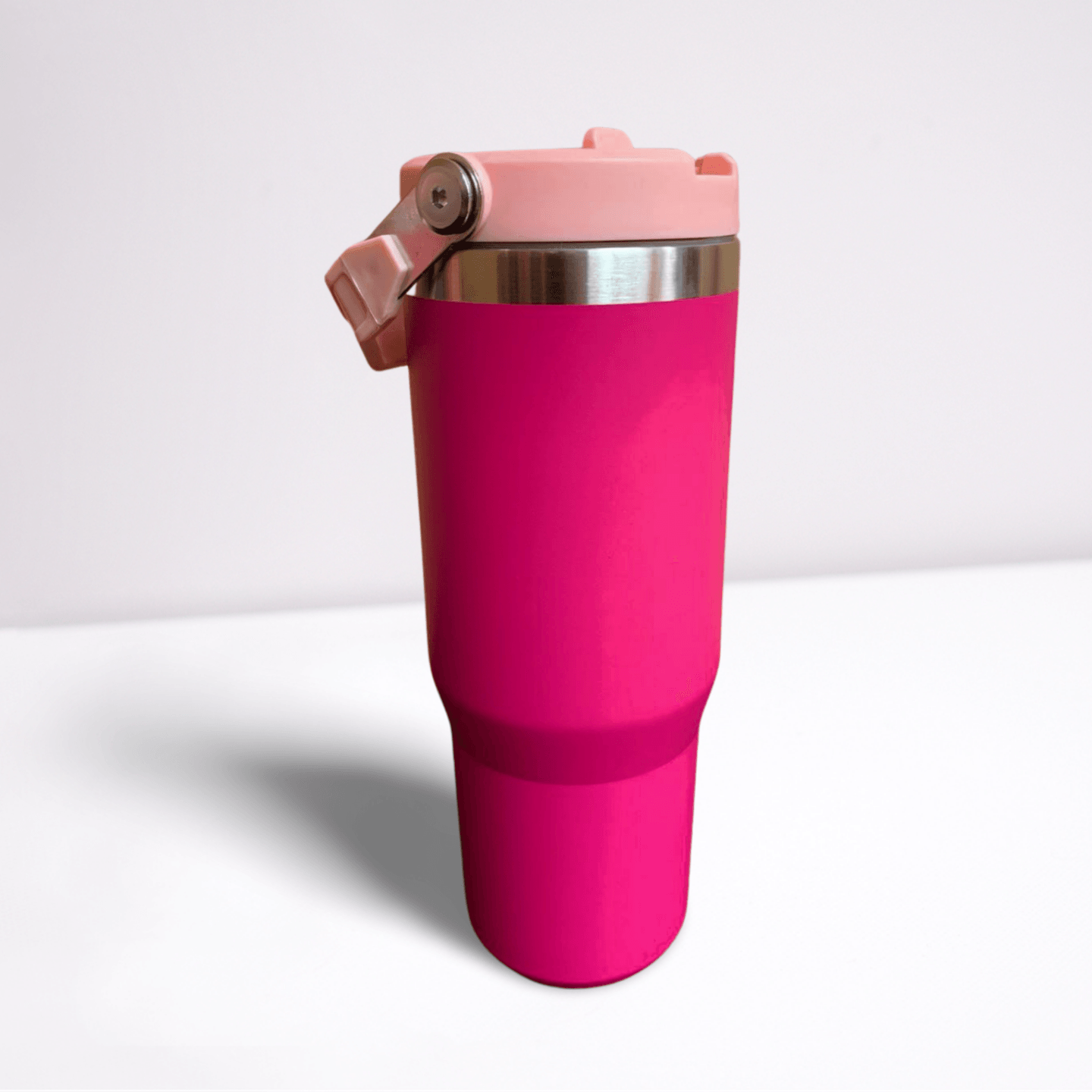 30OZ STAINLESS STEEL FLIP STRAW TUMBLER - HOT PINK - Moonlight Boutique