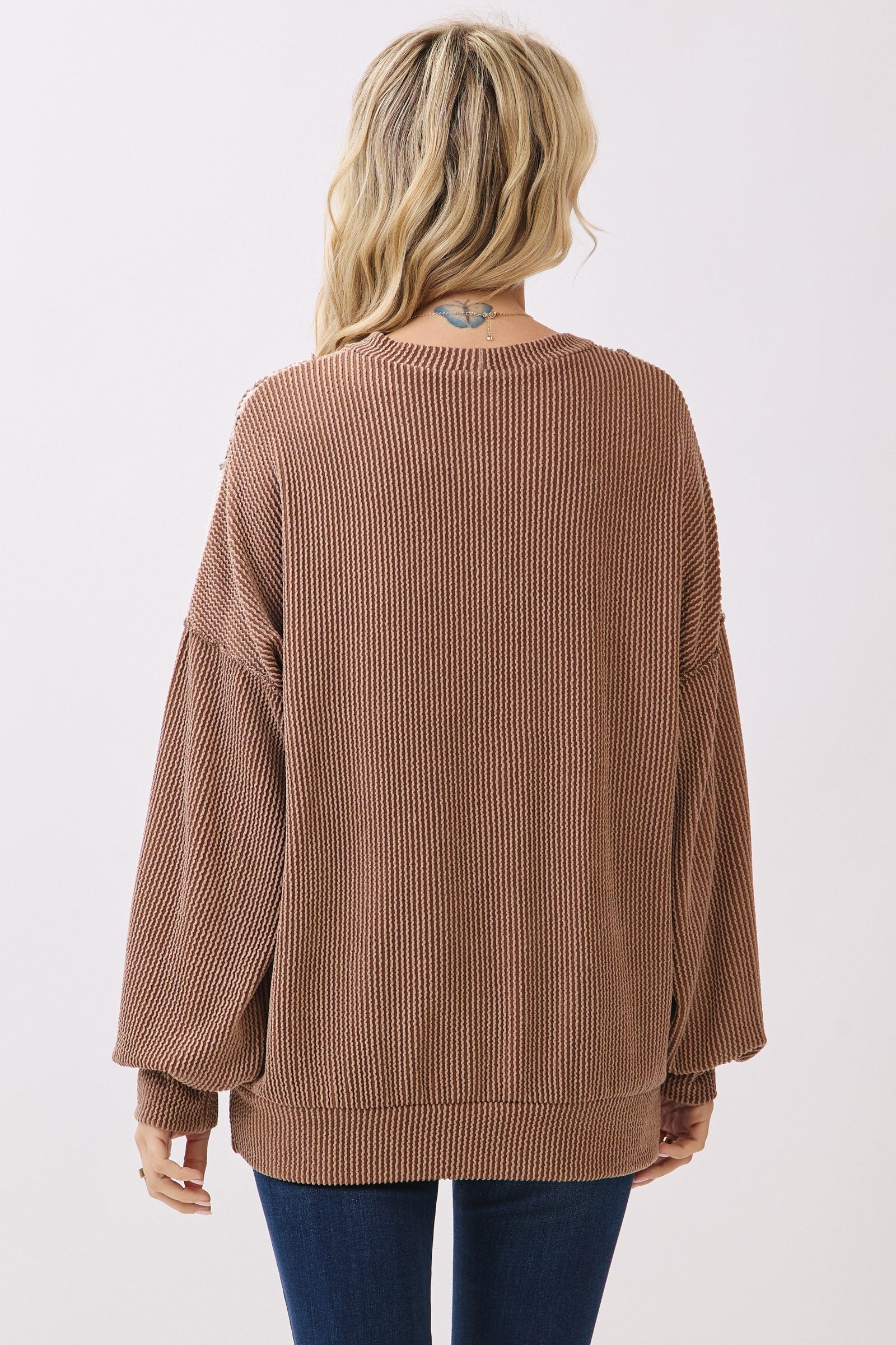 Color Block Rib Knit Oversized Top – Kentucky Belle Boutique