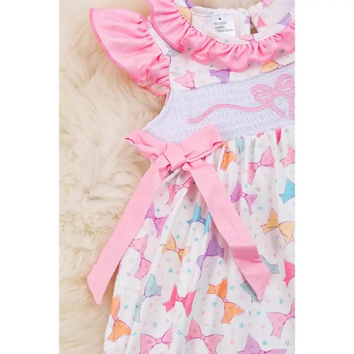 Multi-Printed Bow Smocked Dress - Moonlight Boutique