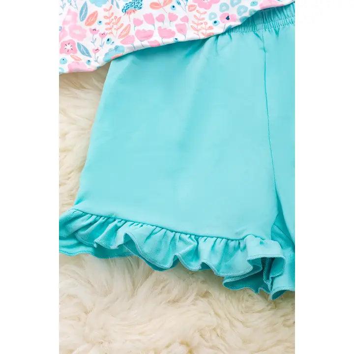 Pastel Floral Smocked Girls Set - Moonlight Boutique