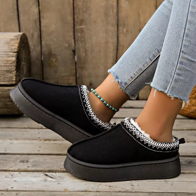 Plush Lined Platform Ankle Boots Shoes