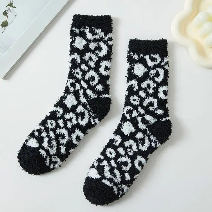 Leopard Patterned Winter Socks - Moonlight Boutique