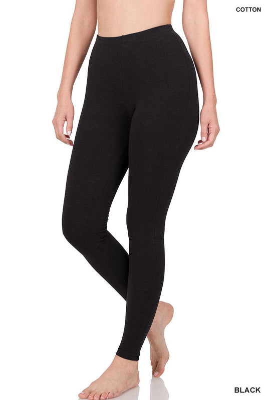 PREMIUM COTTON FULL LENGTH LEGGINGS - Moonlight Boutique