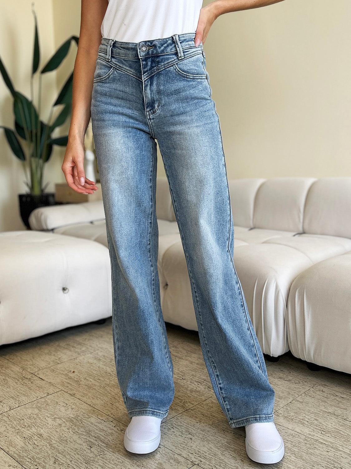 Judy Blue Full Size High Waist Wide Leg Jeans