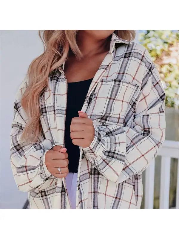 the Denalie Plaid Shacket - Moonlight Boutique