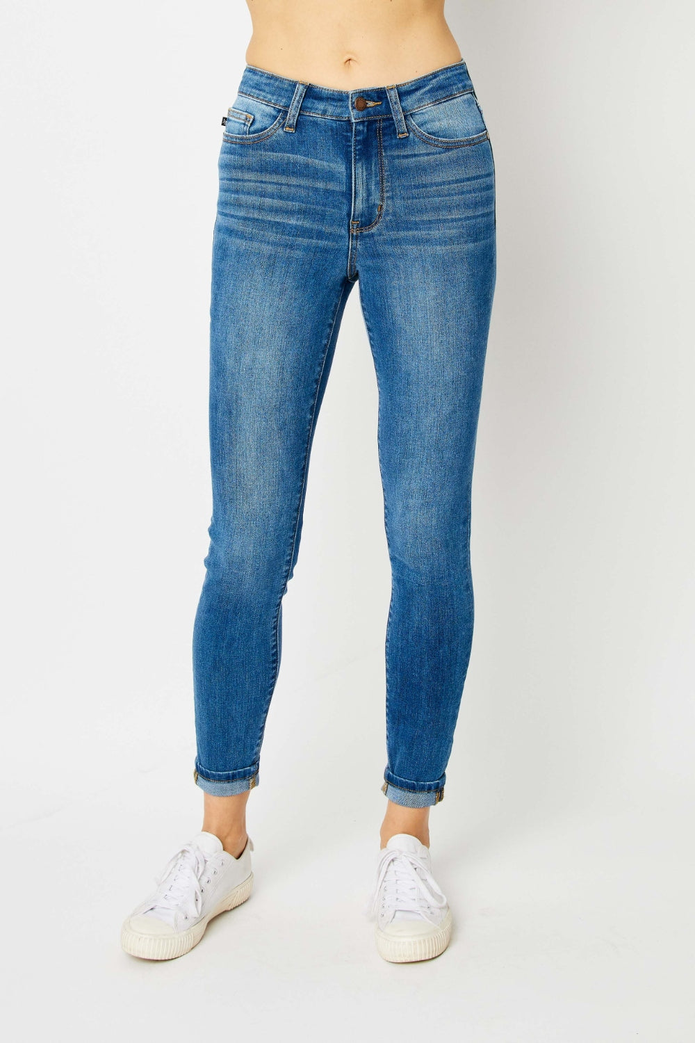 Judy Blue Full Size Cuffed Hem Skinny Jeans - Moonlight Boutique