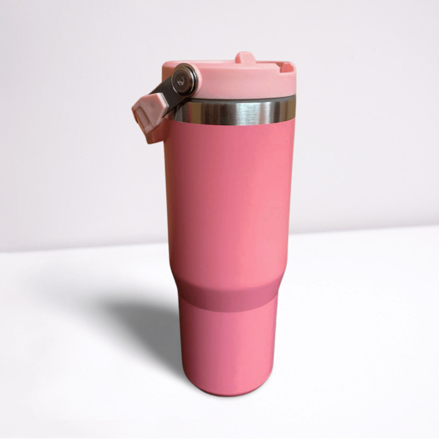 30OZ STAINLESS STEEL FLIP STRAW TUMBLER - PINK - Moonlight Boutique