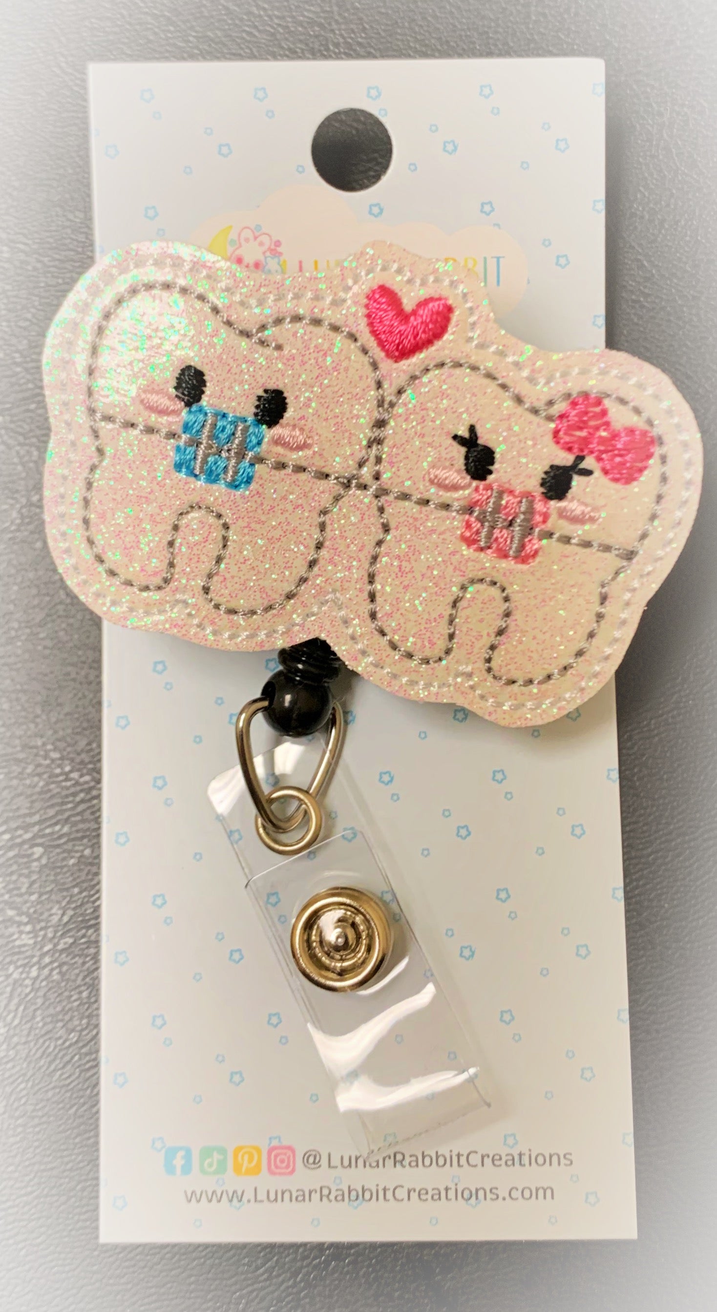 Blue & Pink Braces Badge Pal - Kentucky Belle Boutique