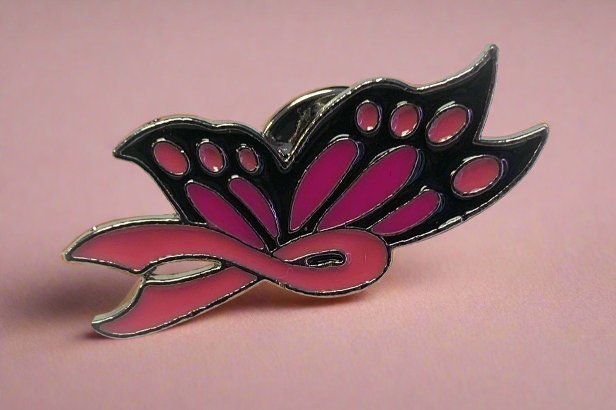 Breast Cancer Awareness Butterfly Pin - Kentucky Belle Boutique