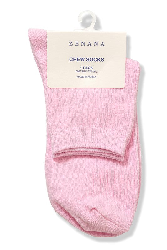 Zenana Cotton Crew Socks