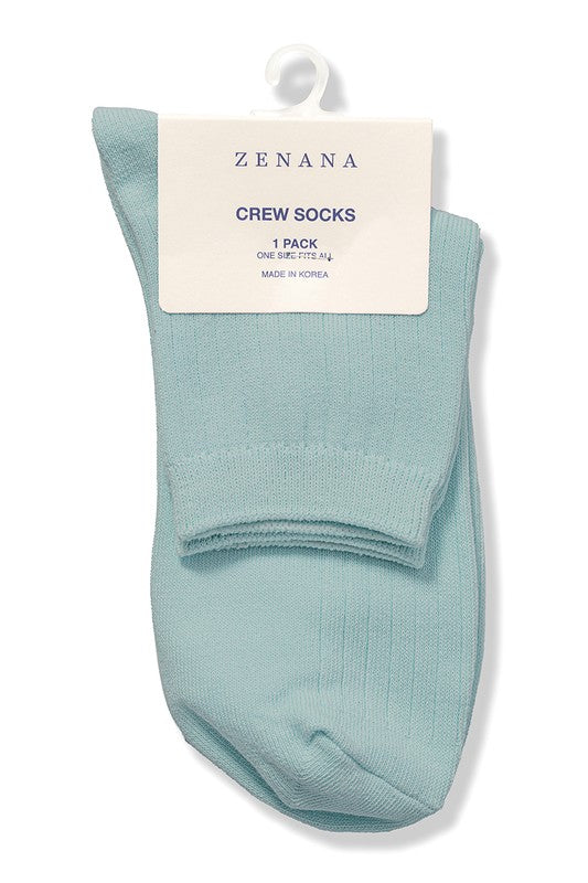 Zenana Cotton Crew Socks