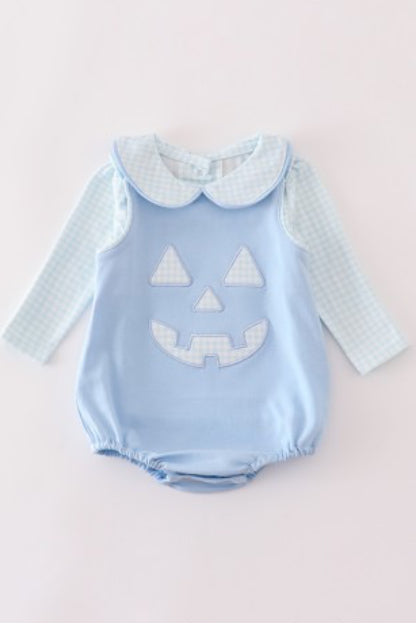 Blue Halloween Applique 2 Piece Bubble Set