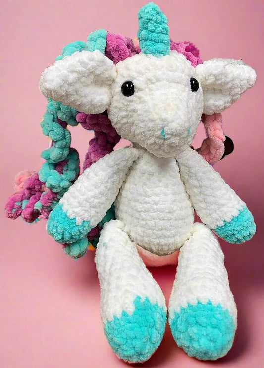 Handmade Crochet Unicorn Homemade Stuffed Animal
