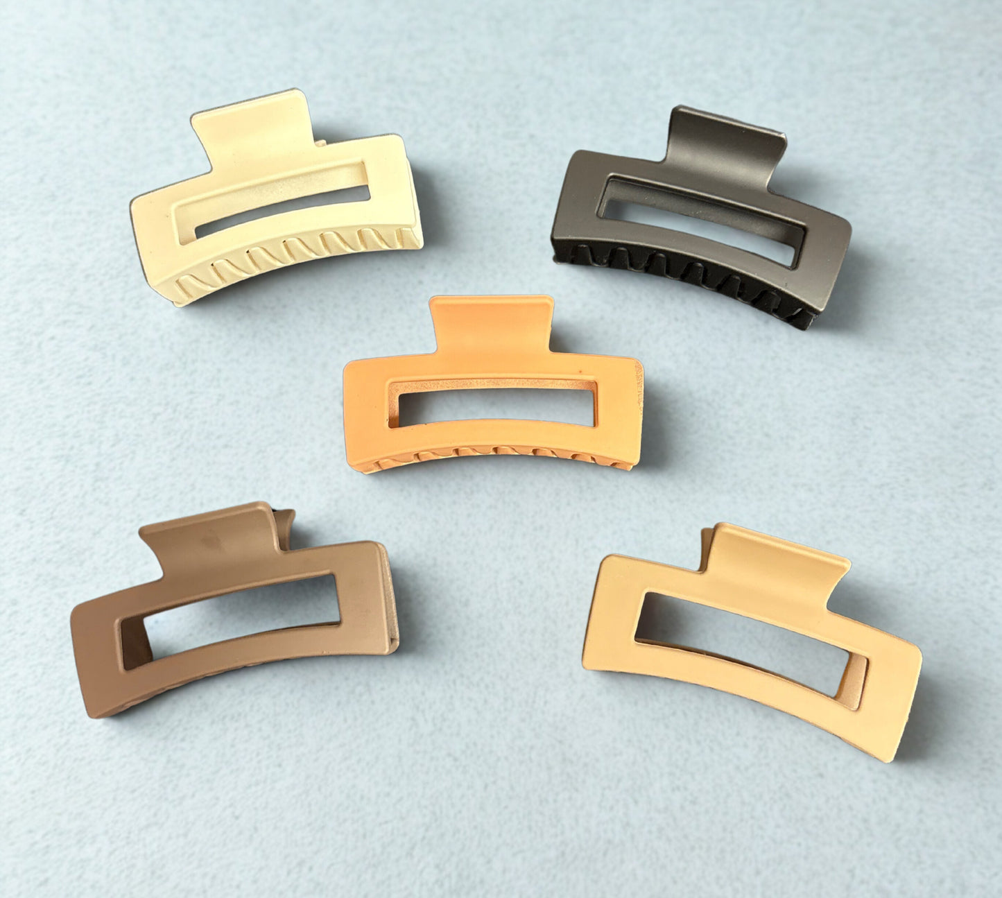 Large Square Jaw Hair Clip, Elegant Colors, 3.5 inch