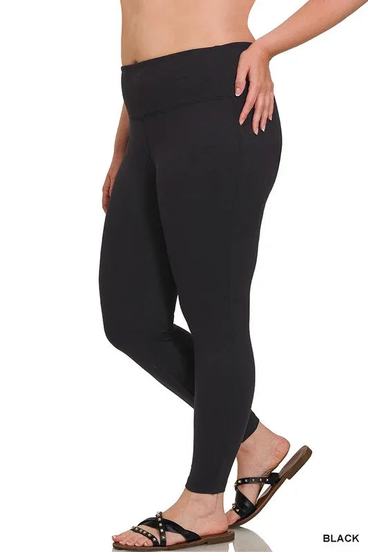 Zenana Plus, Brushed Microfiber Full Length Leggings Leggings