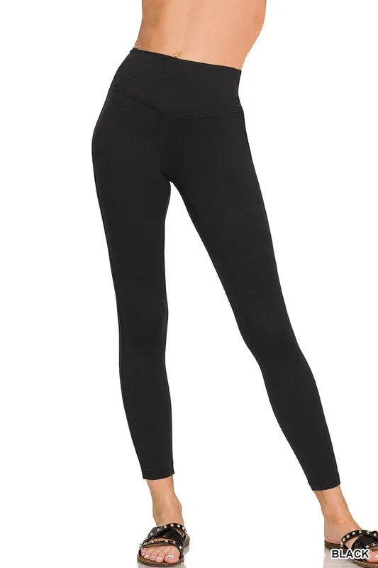 Zenana Brushed Microfiber Full Length Leggings Leggings