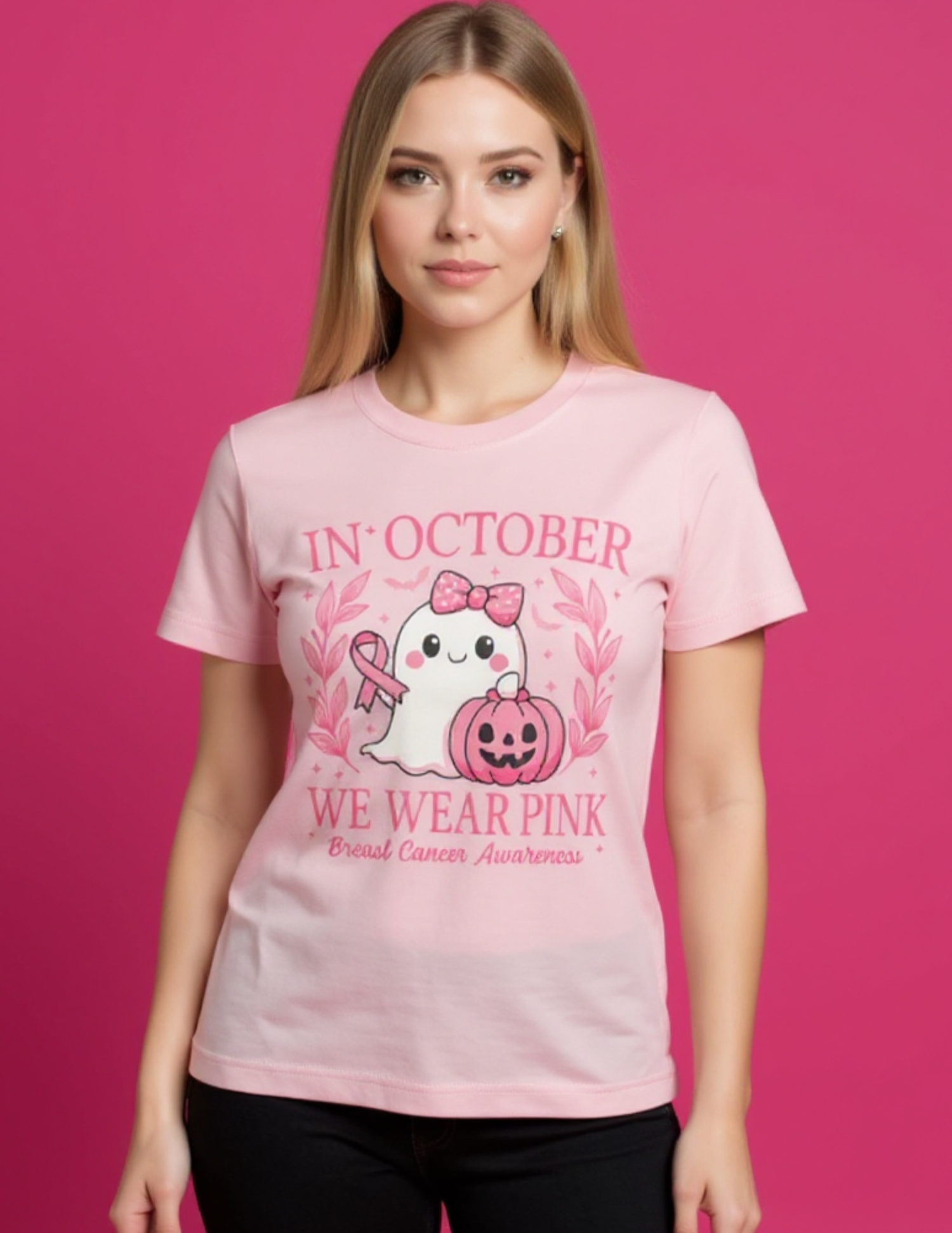 In October We Wear Pink Graphic T-Shirt Graphic T-Shirts