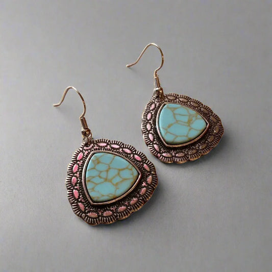 Scalloped Triangle Pendant Earrings Earrings