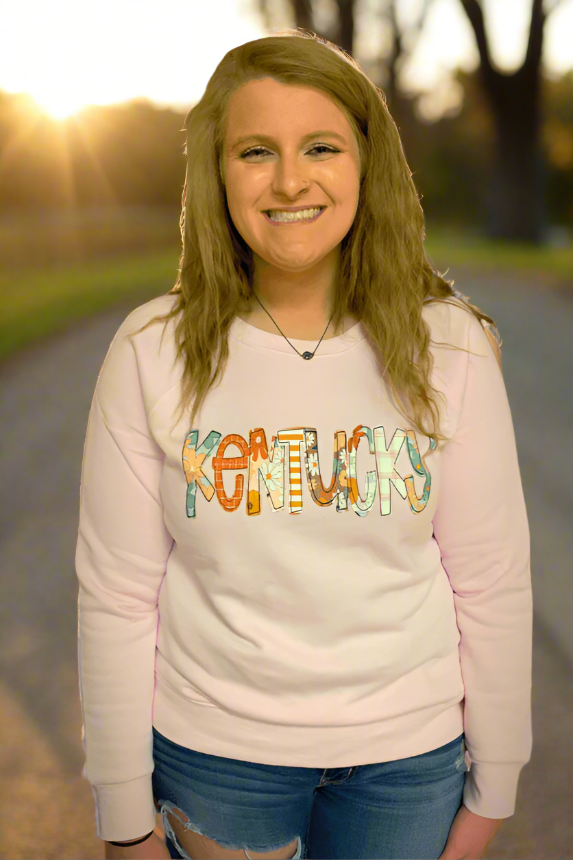 Pink Floral “Kentucky” Sweatshirt - Kentucky Belle Boutique