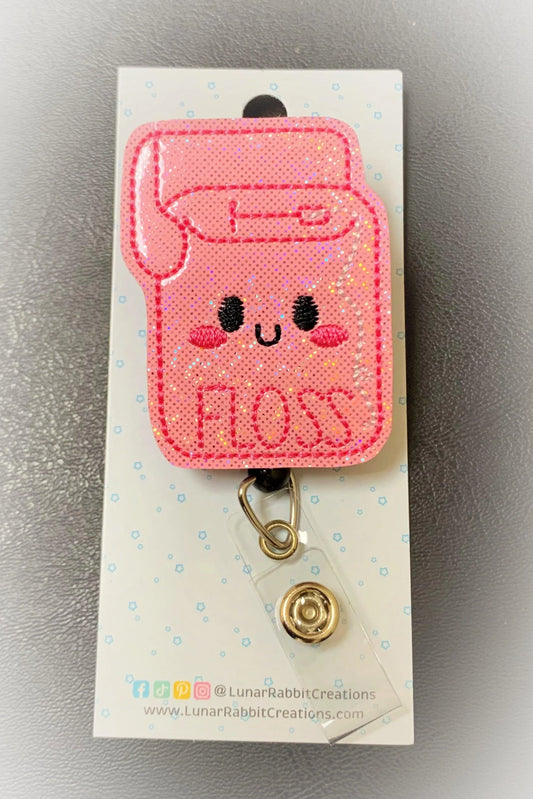 Pink Floss Badge Pal badge reel