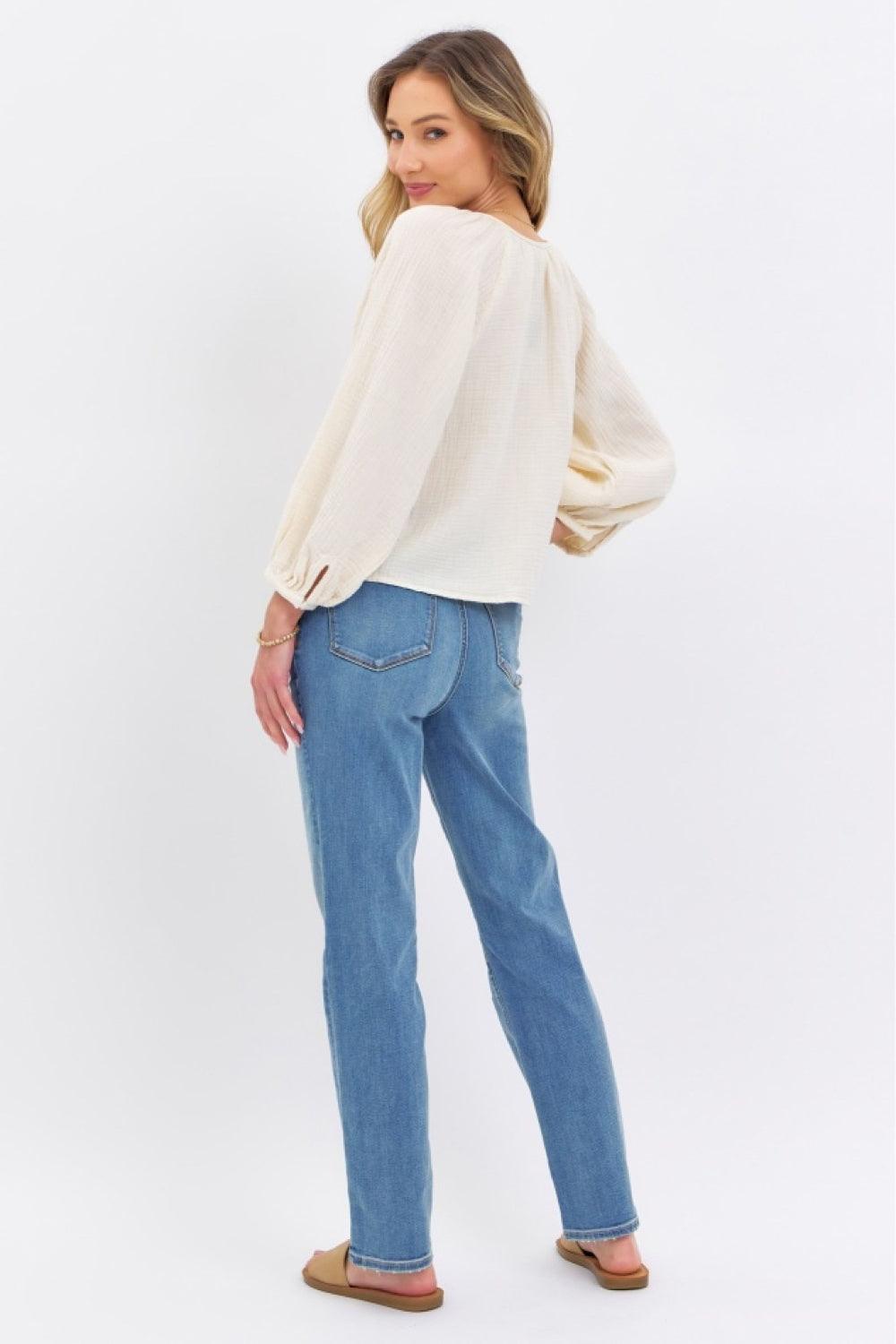 Judy Blue Full Size High Waist Straight Jeans - Moonlight Boutique