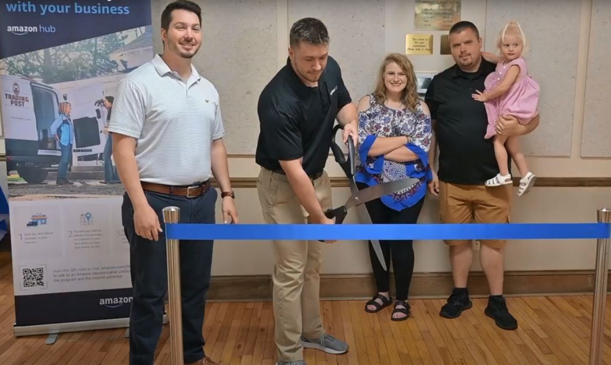 Load video: Moonlight Boutique attends the Ribbon Cutting for a new Amazon service in Pikeville Kentucky. Moonlight Boutique is one of the first businesses to partner with Amazon in the area to provide this service.