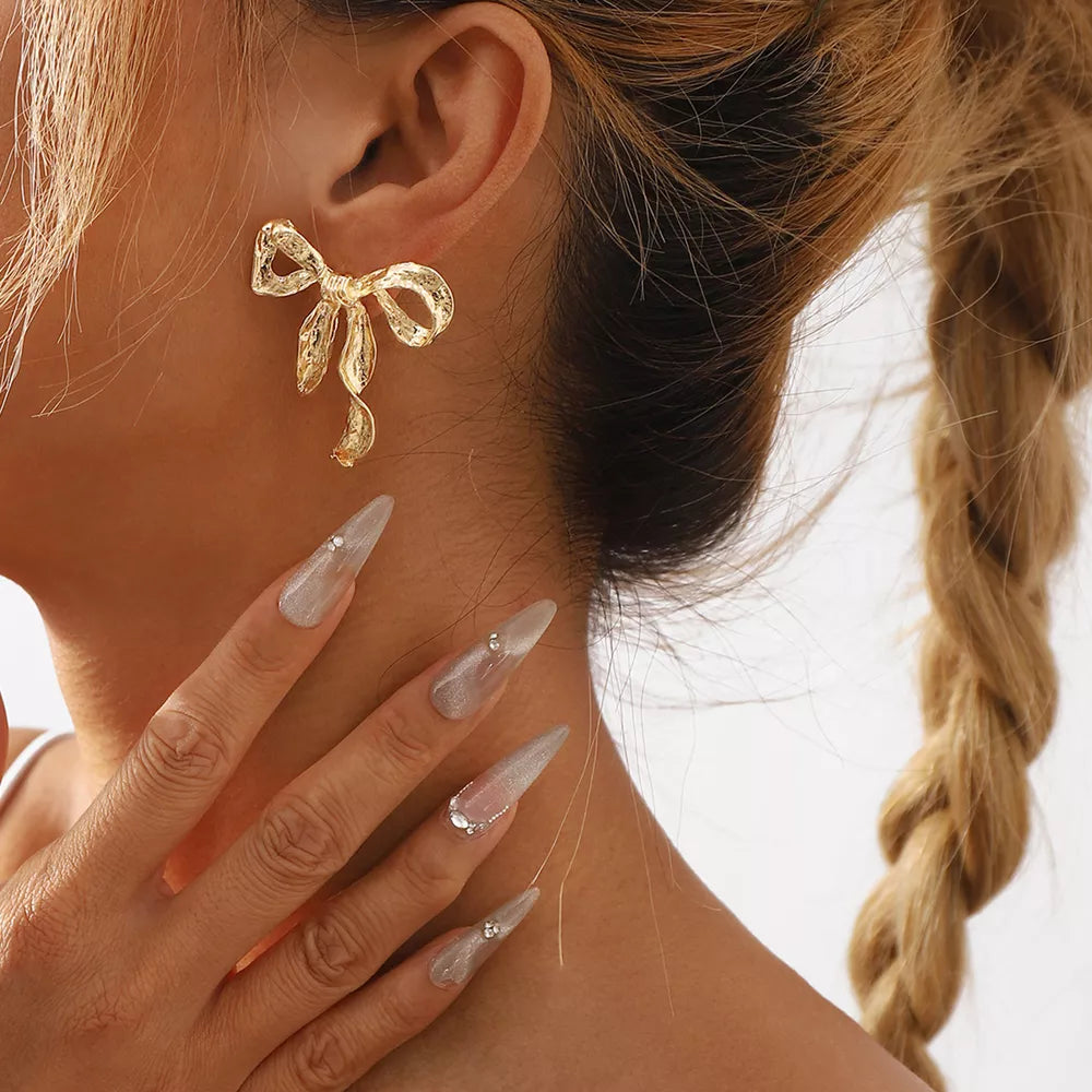 18K Gold-Plated Bow Earrings Earrings