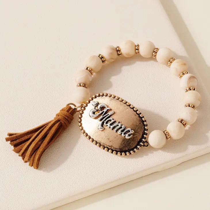 Mama Beaded Stretch Bracelet - Moonlight Boutique