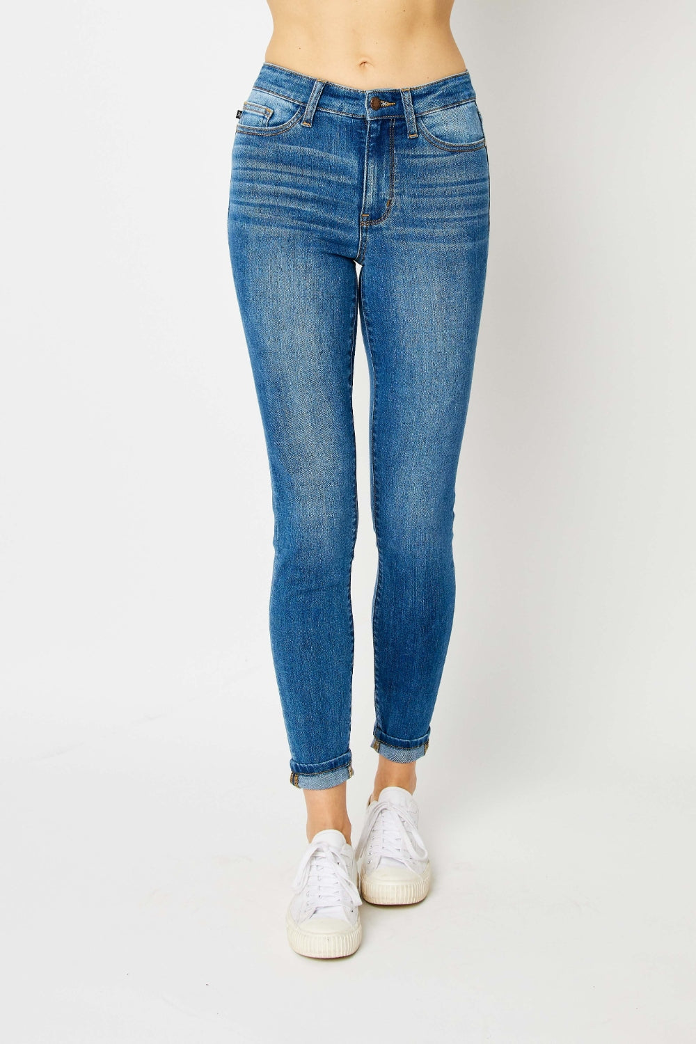 Judy Blue Full Size Cuffed Hem Skinny Jeans - Moonlight Boutique