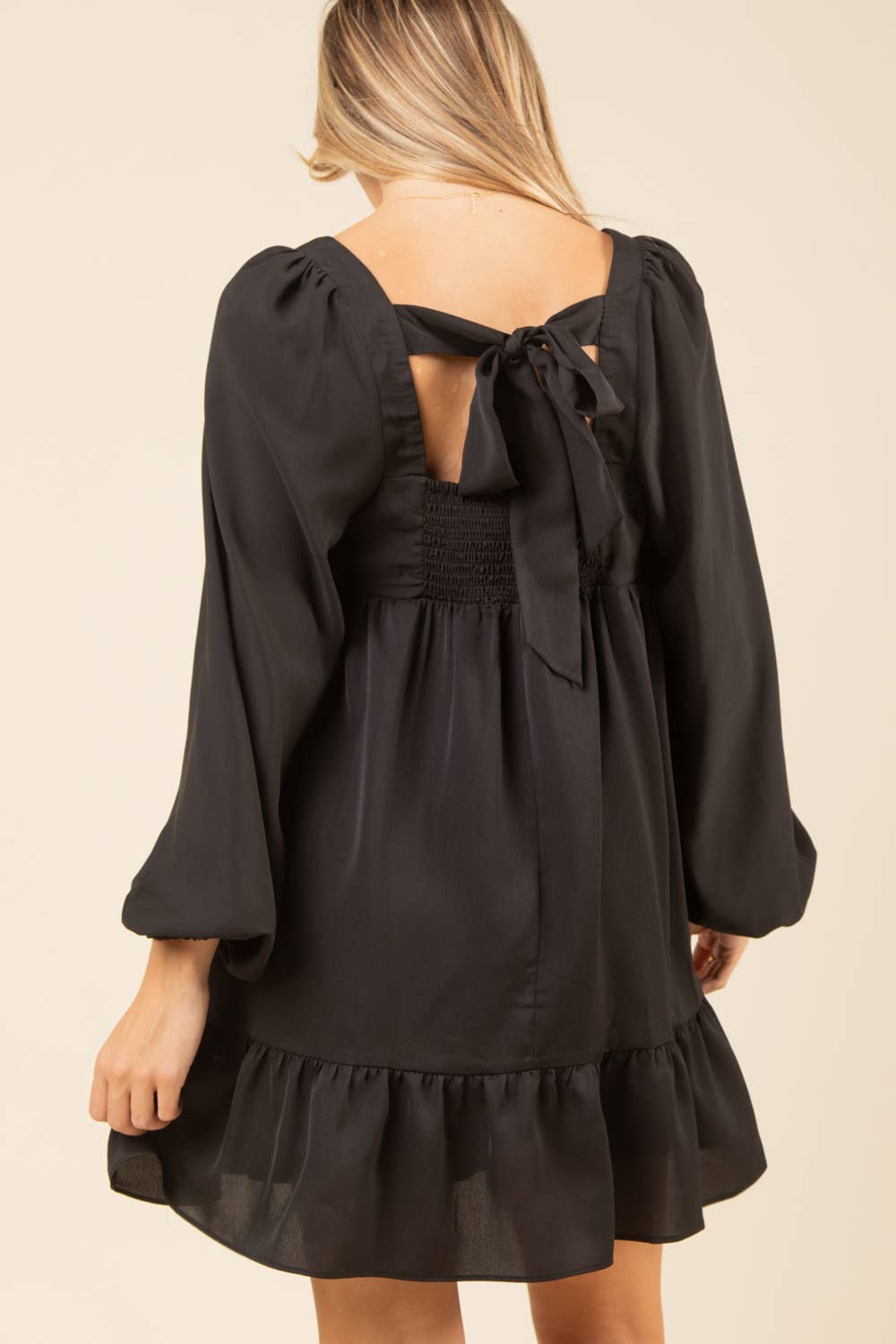 Bust Pleated Backless Holiday Party Mini Dress Dress