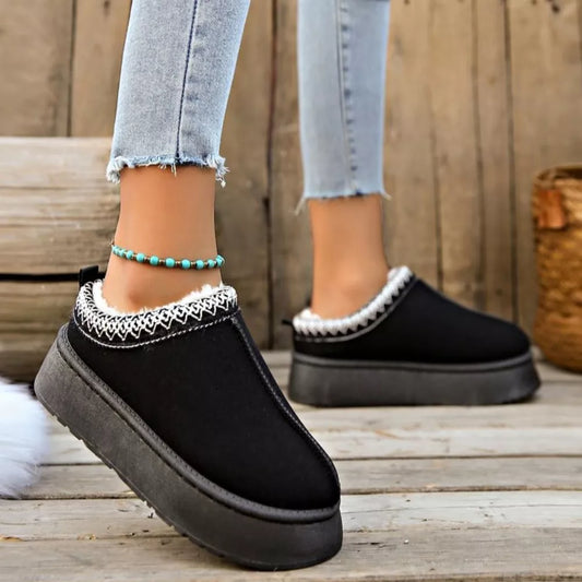 Plush Lined Platform Ankle Boots Shoes