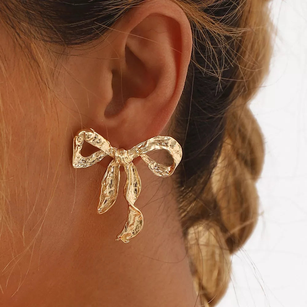 18K Gold-Plated Bow Earrings Earrings