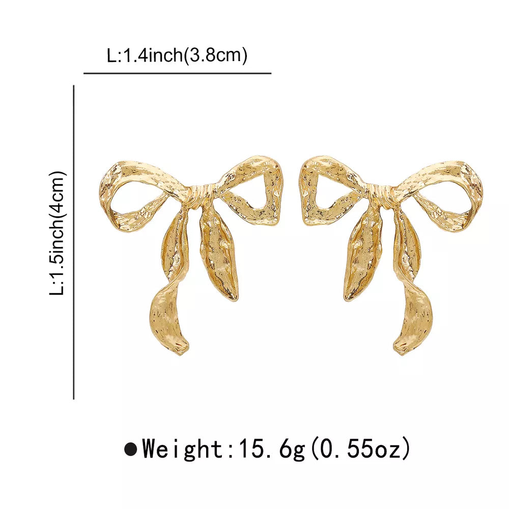 18K Gold-Plated Bow Earrings Earrings