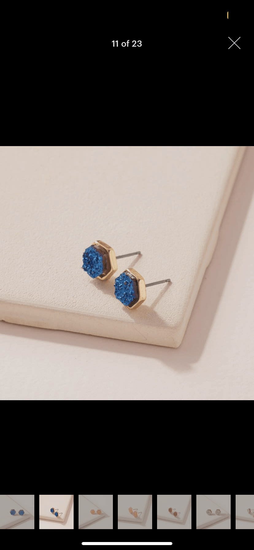 Hexagon Druzy Stone Stud Earrings - Moonlight Boutique