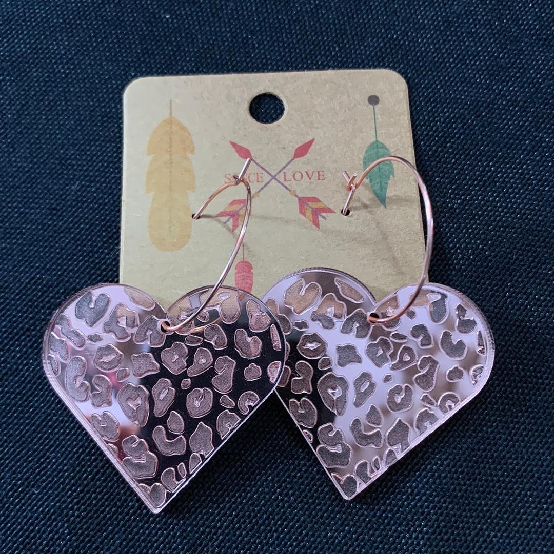 Pink Heart Acrylic Earrings - Moonlight Boutique