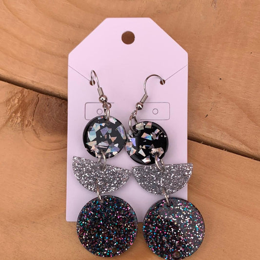 Iridescent Glitter Pendant earrings - Moonlight Boutique