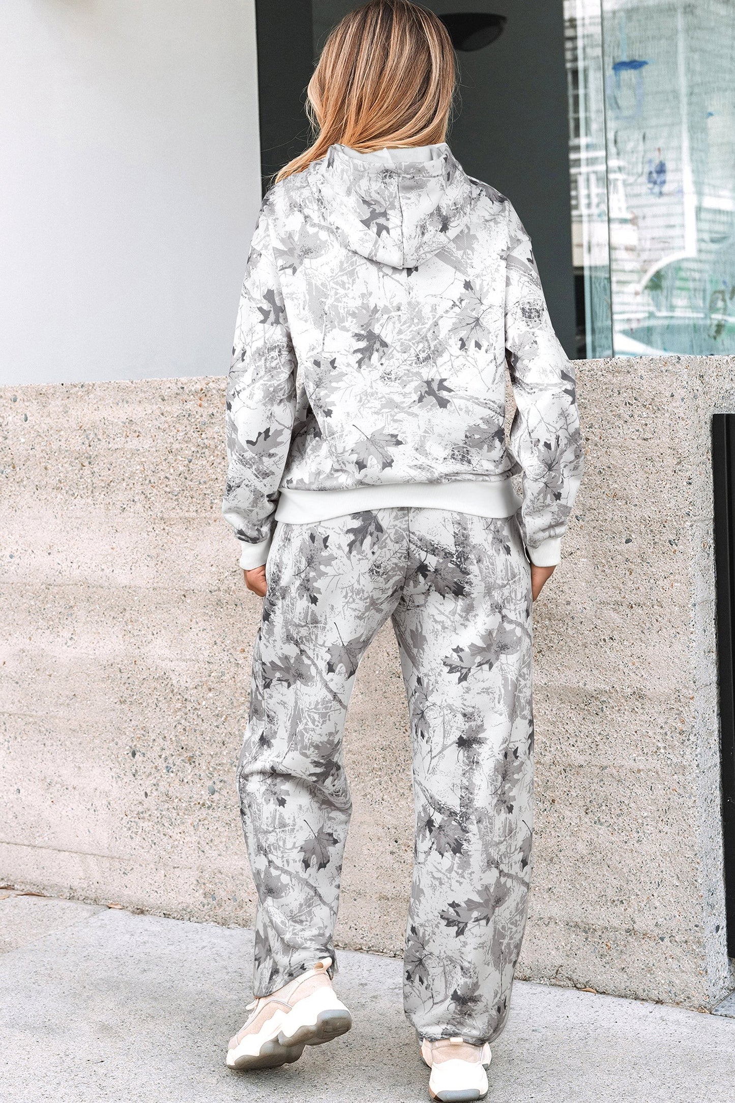 Womens Camo Hoodie And Sweatpants Set Casual 2 Piece Clothing Set