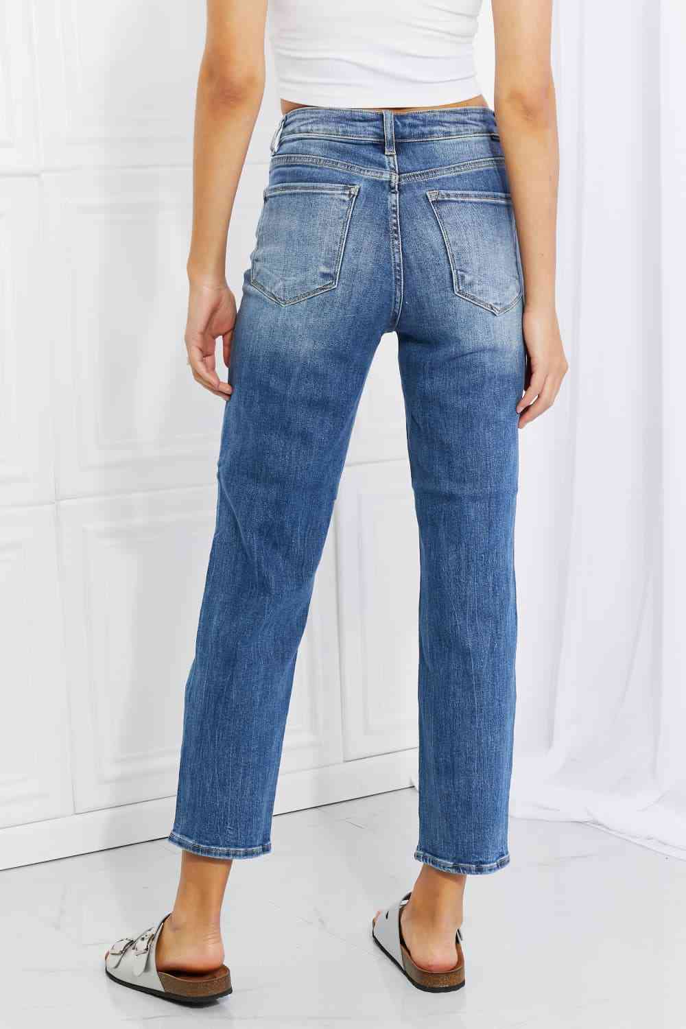 RISEN Full Size Emily High Rise Relaxed Jeans - Moonlight Boutique