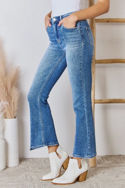 RISEN Full Size High Rise Ankle Flare Jeans - Moonlight Boutique