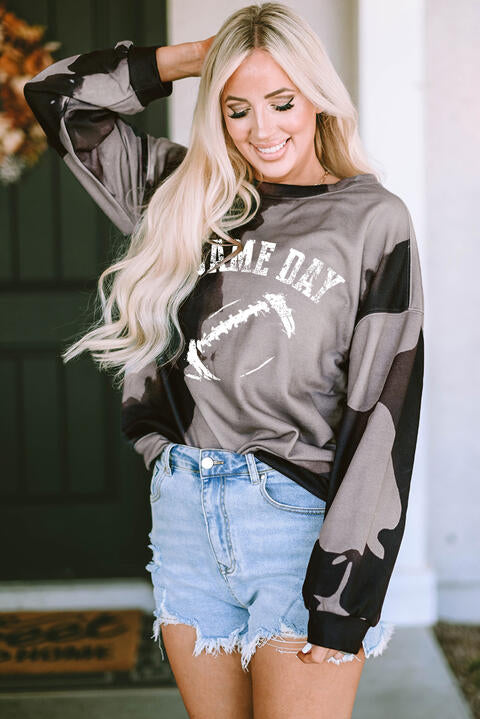 GAME DAY Graphic Tie-dye Sweatshirt - Moonlight Boutique