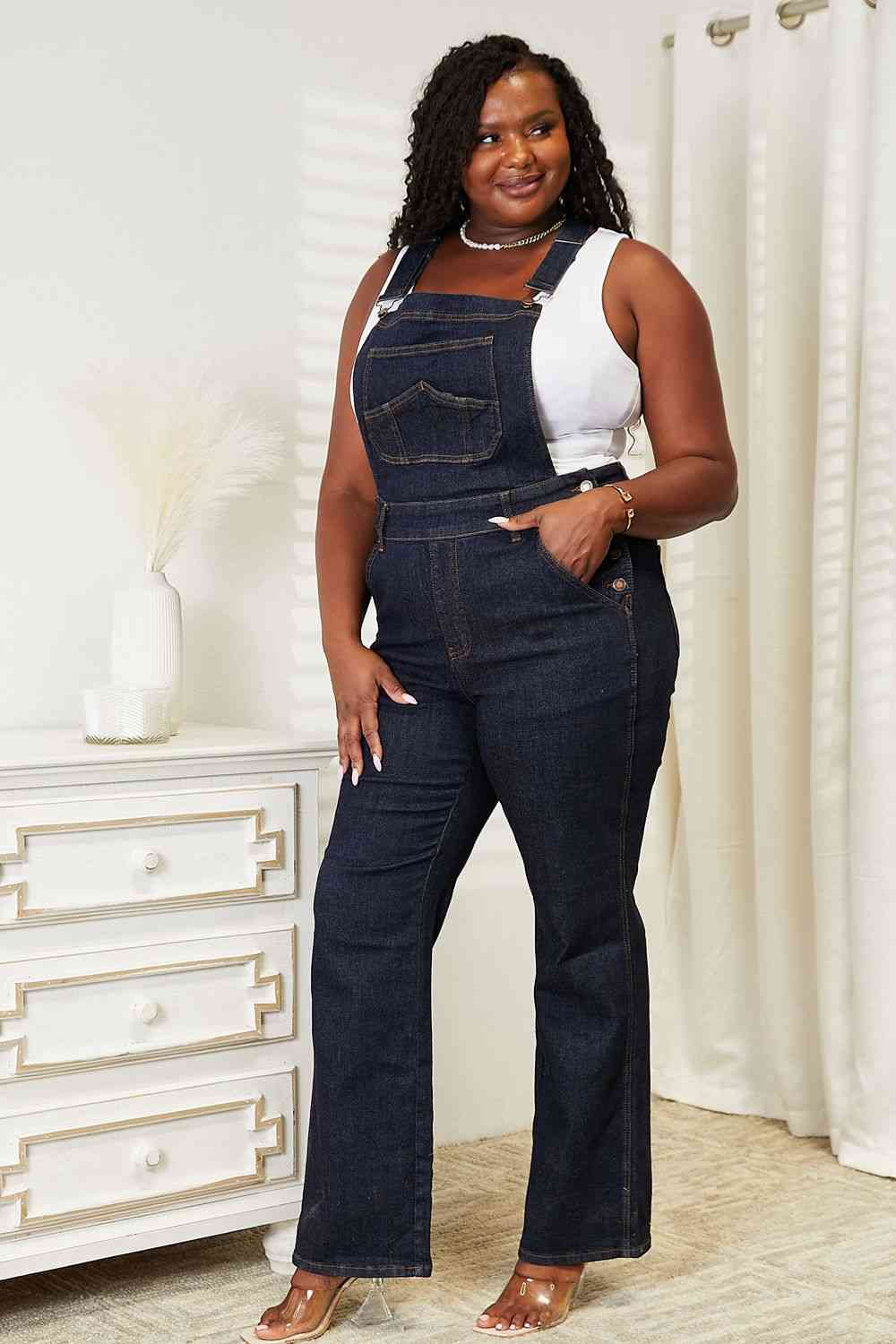 Judy Blue Full Size High Waist Classic Denim Overalls - Moonlight Boutique