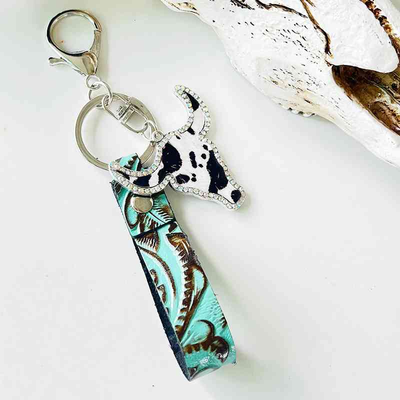 Rhinestone Bull Keychain - Moonlight Boutique