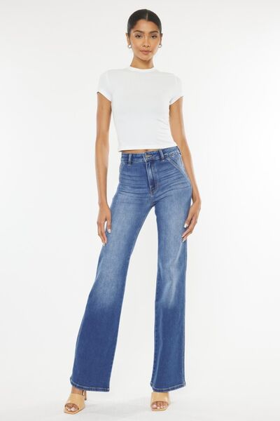 Kancan Ultra High Waist Gradient Flare Jeans - Moonlight Boutique