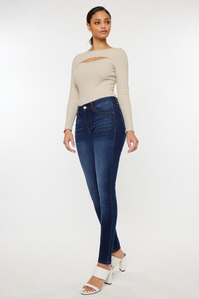 Kancan Mid Rise Gradient Skinny Jeans - Moonlight Boutique